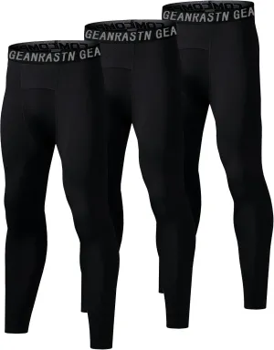 1/2/3/4 Pack Boys' Youth Compression Leggings Pants Tights Athletic Base for Basketball Running Hockey Jiu Jitsu