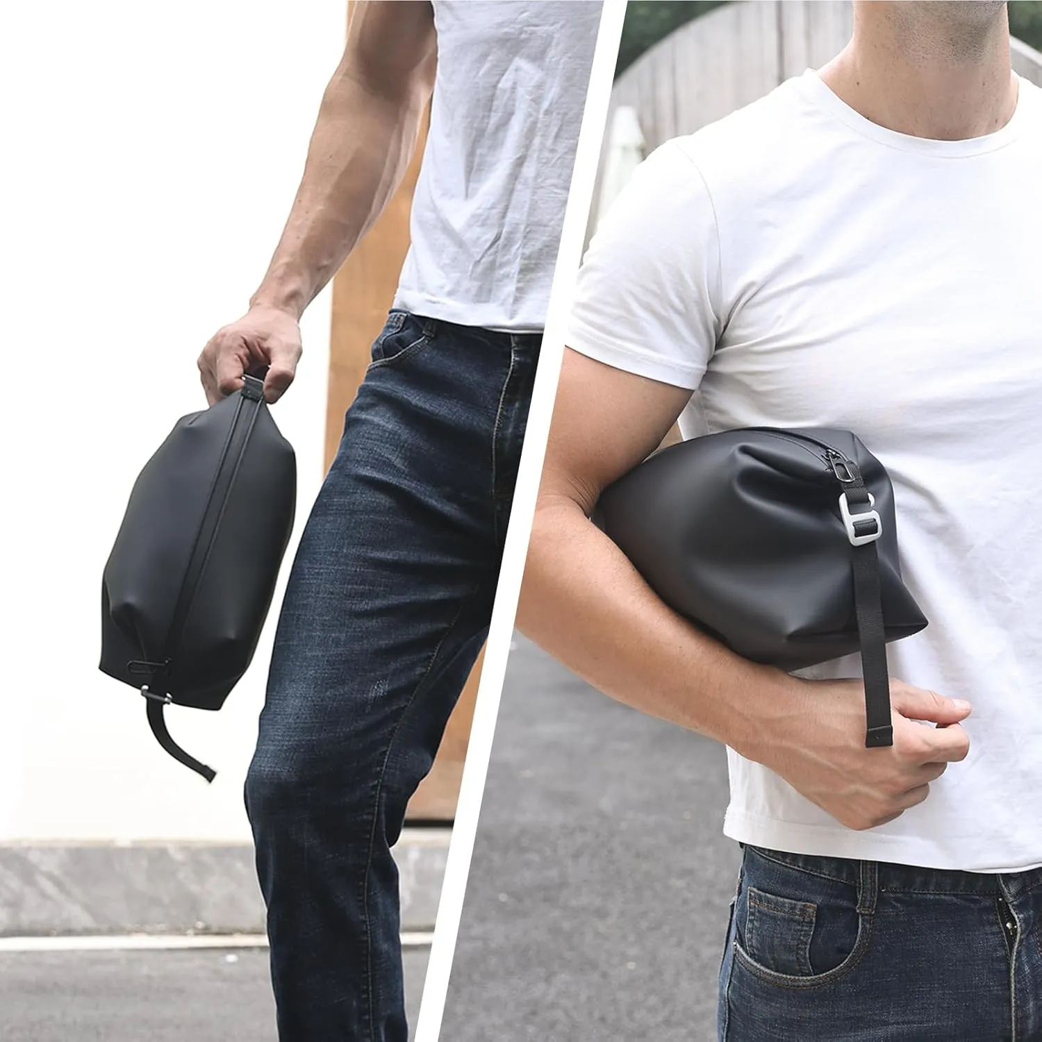 13" 6L Large Silicone Dopp Kit,Waterproof Leakproof Toiletry Bag,Foldable Travel Makeup Case for Mens Womens,Navy Blue