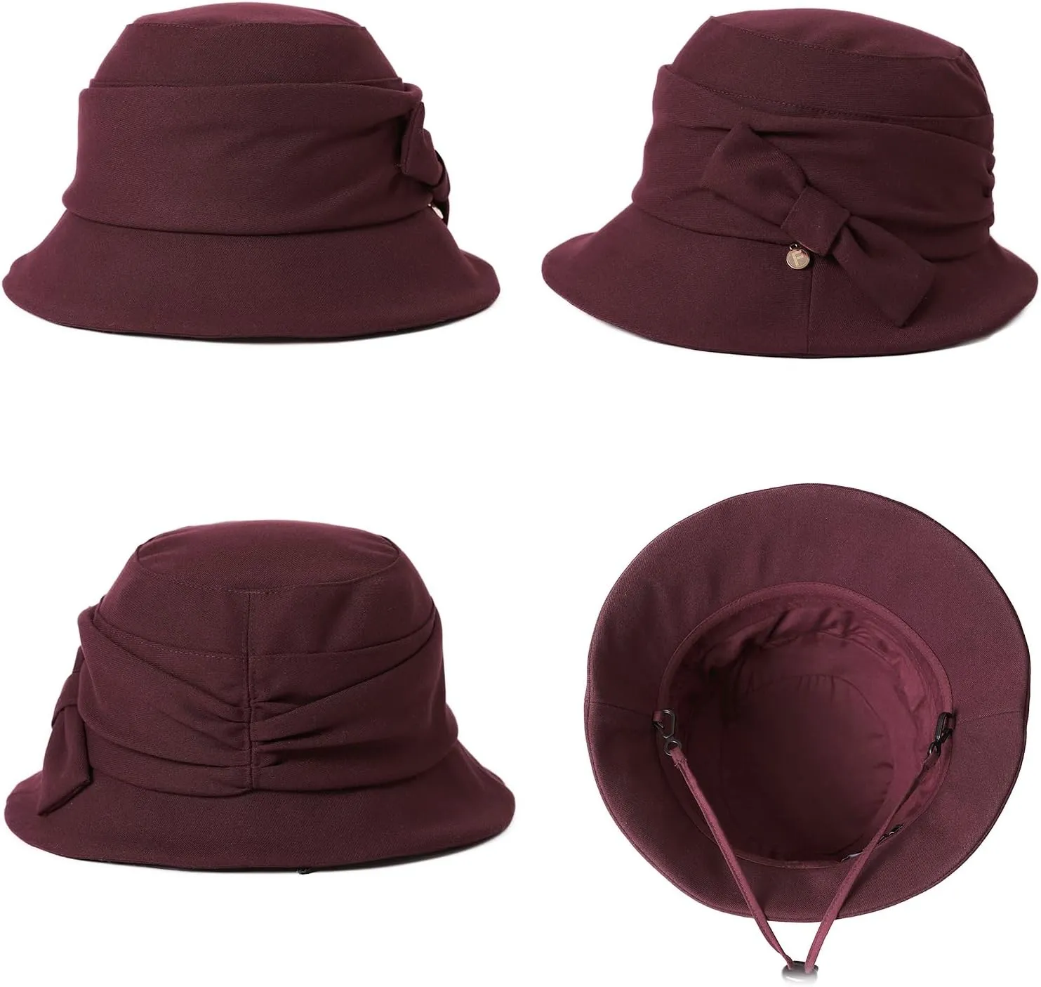1920S Vintage Cloche Bucket Hat Packable Ladies Church Derby Party Fashion Floopy Winter 55-64CM