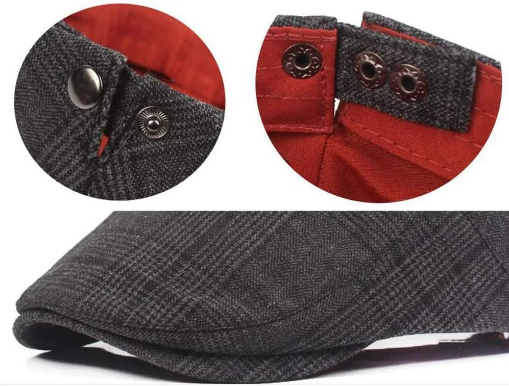 2 Pack Men's Cotton Flat Cap Ivy Gatsby Newsboy Hat