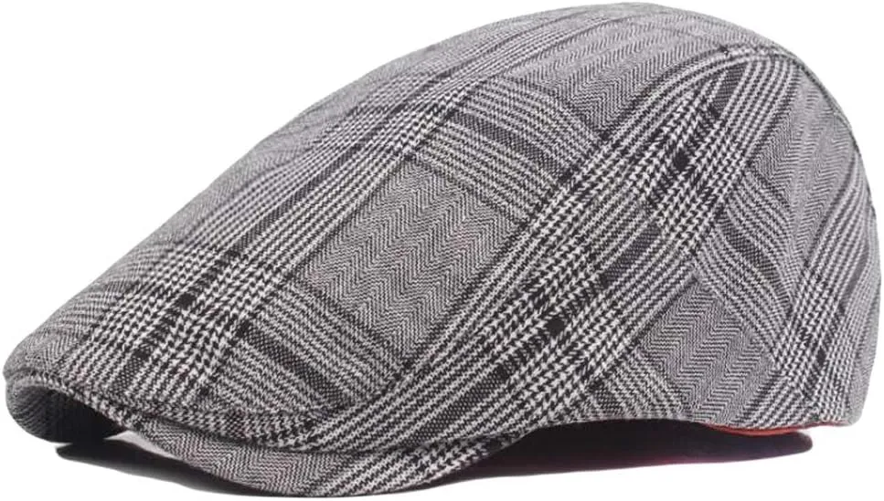 2 Pack Men's Cotton Flat Cap Ivy Gatsby Newsboy Hat