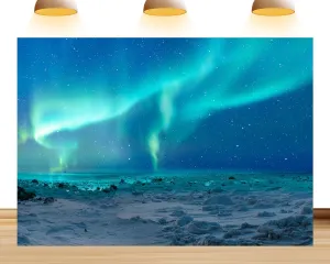 9X6ft Fabric Arctic Ocean Aurora Backdrop Ture North Vbs Northern Polar Lights Background Colorful Party Decoration Banner Photo Booth Props