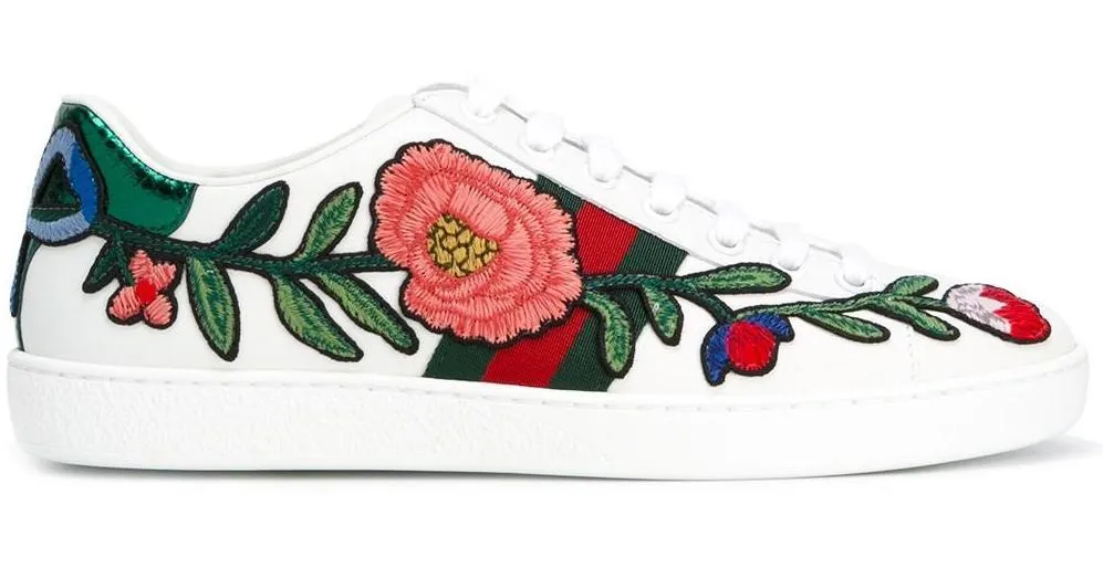 Ace Embroidered Low Top Sneaker - Floral