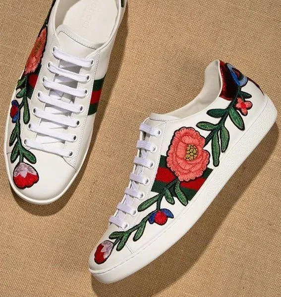 Ace Embroidered Low Top Sneaker - Floral