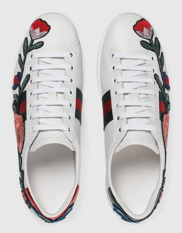 Ace Embroidered Low Top Sneaker - Floral