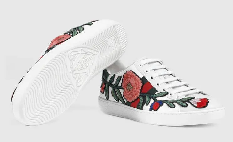 Ace Embroidered Low Top Sneaker - Floral