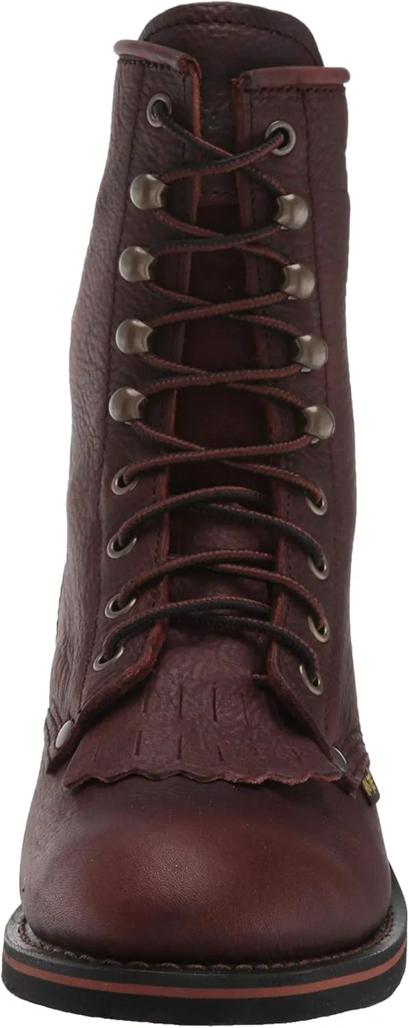 Ad Tec 6 in Sweet little Kids Premium Packers Grain Tumble Leather Cowboy Boots, Brown - Oil Resistant, Soft Toe, Cushioned Insole
