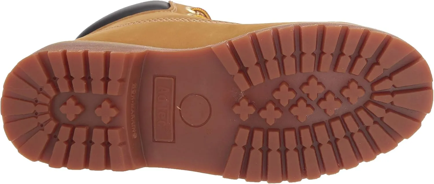 Ad Tec 6in Women's Lightweight Waterproof Tan Nubuck Leather Work Boots for Women - Steel Toe with Cushioned Insole, Brown