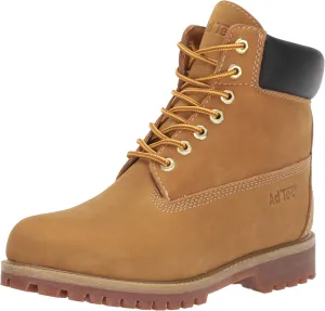 Ad Tec 6in Women's Lightweight Waterproof Tan Nubuck Leather Work Boots for Women - Steel Toe with Cushioned Insole, Brown