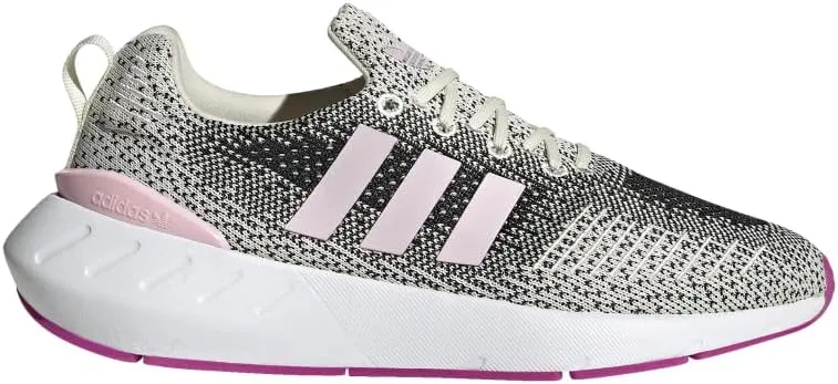 adidas Women's Swift Run 22 Sneaker, Cream White/Clear Pink/Vivid Pink, 7