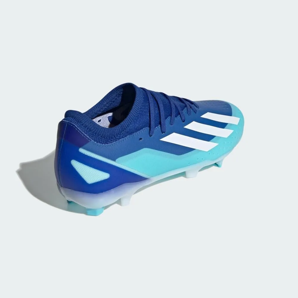 adidas X Crazyfast.3 Firm Ground Soccer Shoes - Unisex, Royal Blue, Lightweight, High-Speed Performance, Made with Recycled Materials