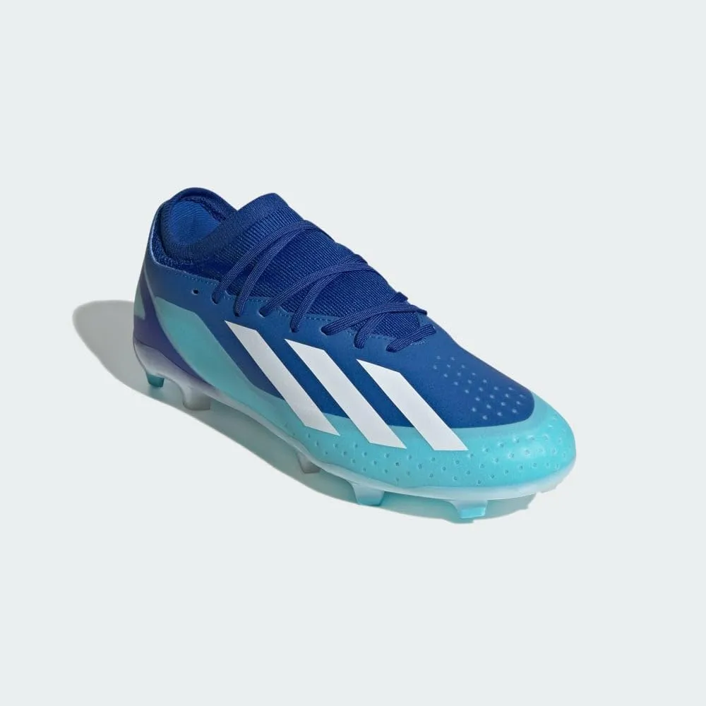 adidas X Crazyfast.3 Firm Ground Soccer Shoes - Unisex, Royal Blue, Lightweight, High-Speed Performance, Made with Recycled Materials
