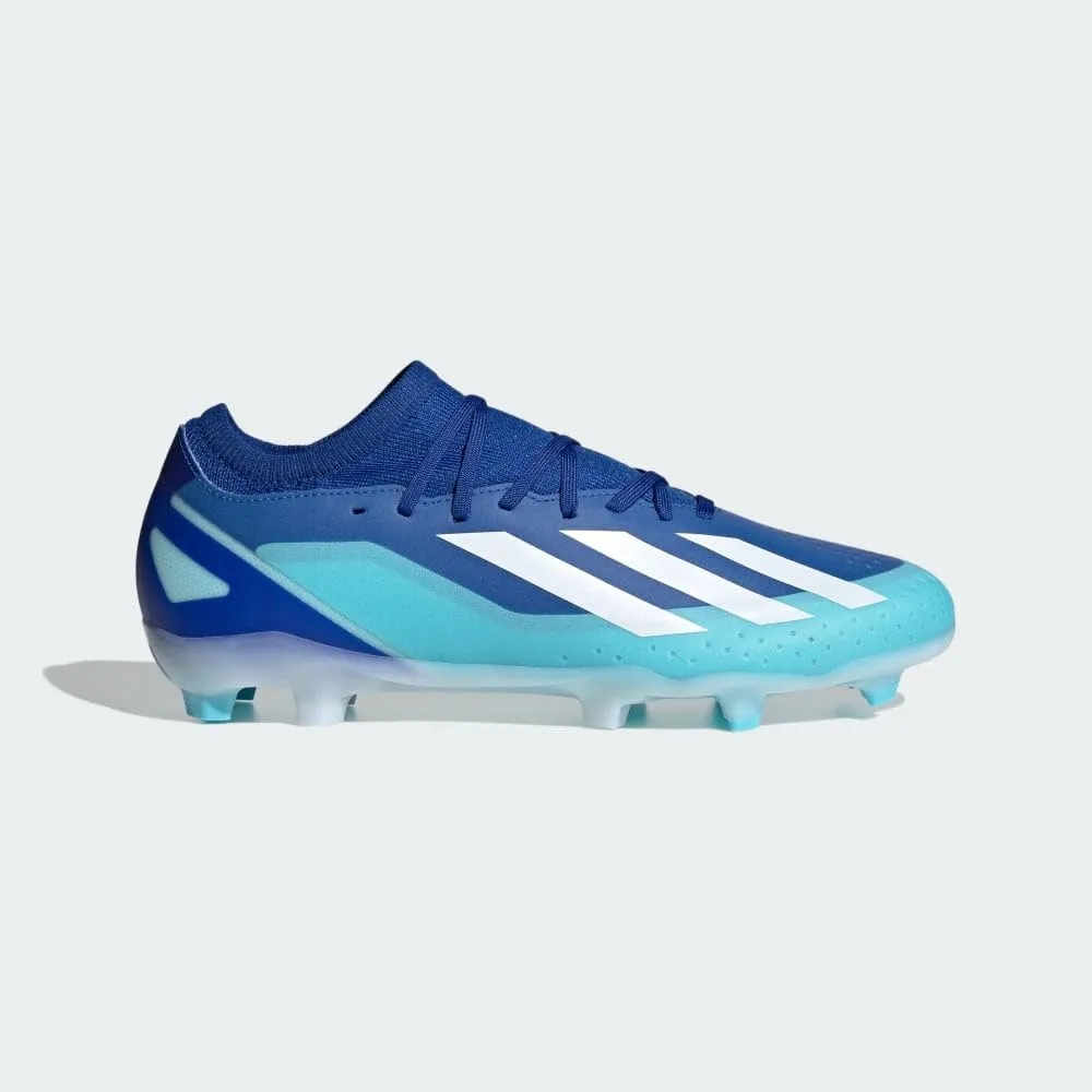 adidas X Crazyfast.3 Firm Ground Soccer Shoes - Unisex, Royal Blue, Lightweight, High-Speed Performance, Made with Recycled Materials