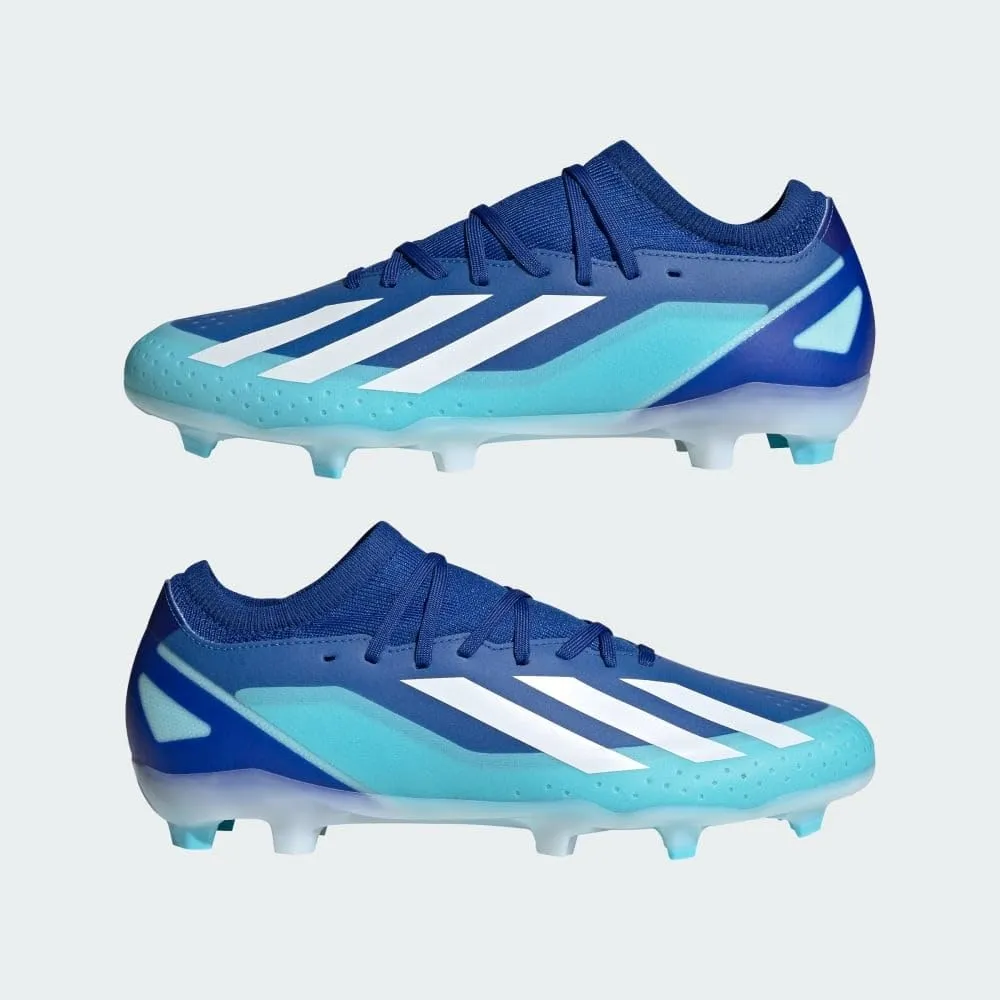 adidas X Crazyfast.3 Firm Ground Soccer Shoes - Unisex, Royal Blue, Lightweight, High-Speed Performance, Made with Recycled Materials