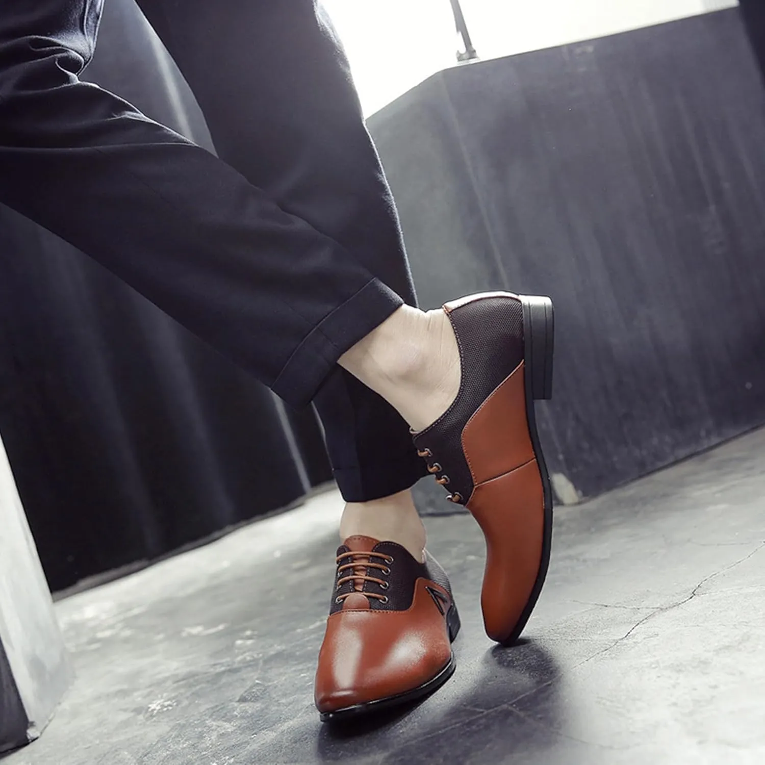 ADMLZQQ Mens Dress Shoes Oxfords Casual Retro Classic Comfortable Formal Derby Business Dress Shoes for Men