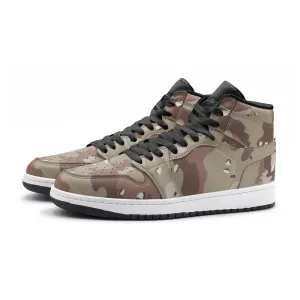 AJ1 Style Marines Sneakers | Dark Brown Camouflage Print