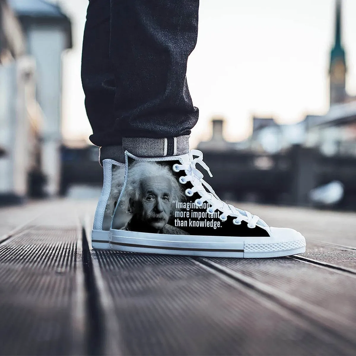albert einstein mens high top sneakers