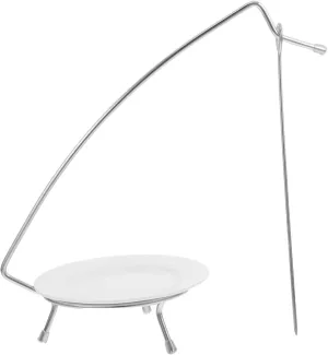 Alipis 1 Set of Stainless Steel Bbq Kabob Sticks Stand, Hanging Vertical Skewer Holder Set with Plate Grilling Skewers Barbecue Tableware for Home Kitchen Camping