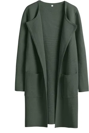 ANRABESS Women's Open Front Knit Lightweight Cardigan Casual Long Coatigan Sweater Lady Jacket Coat 2025 Fall Outerwear