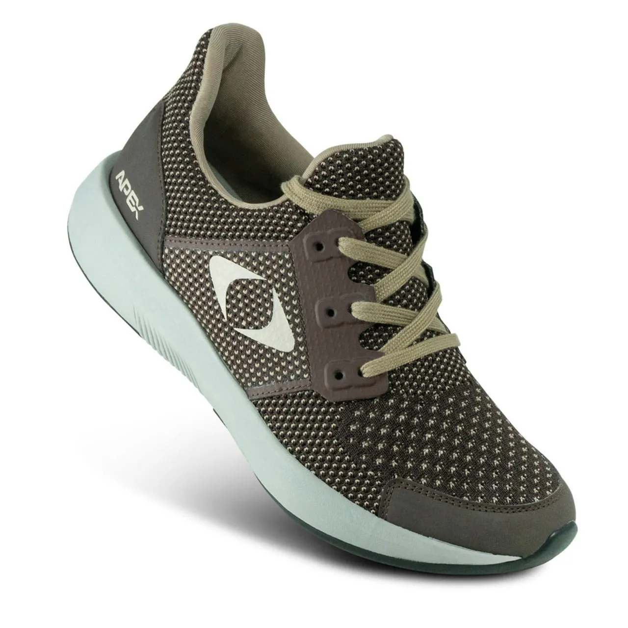 Apexfoot Men's Performance Athletic Sneaker - Brown - X-Wide (4E)