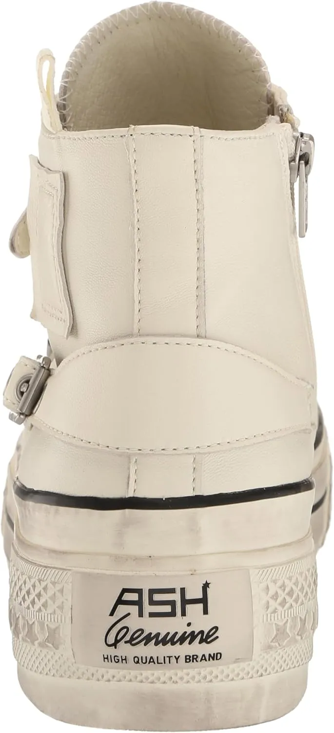 ASH Women's Rainbow Fashion Sneaker-Premium Leather High Top with Buckles, Distressed Platform Sole