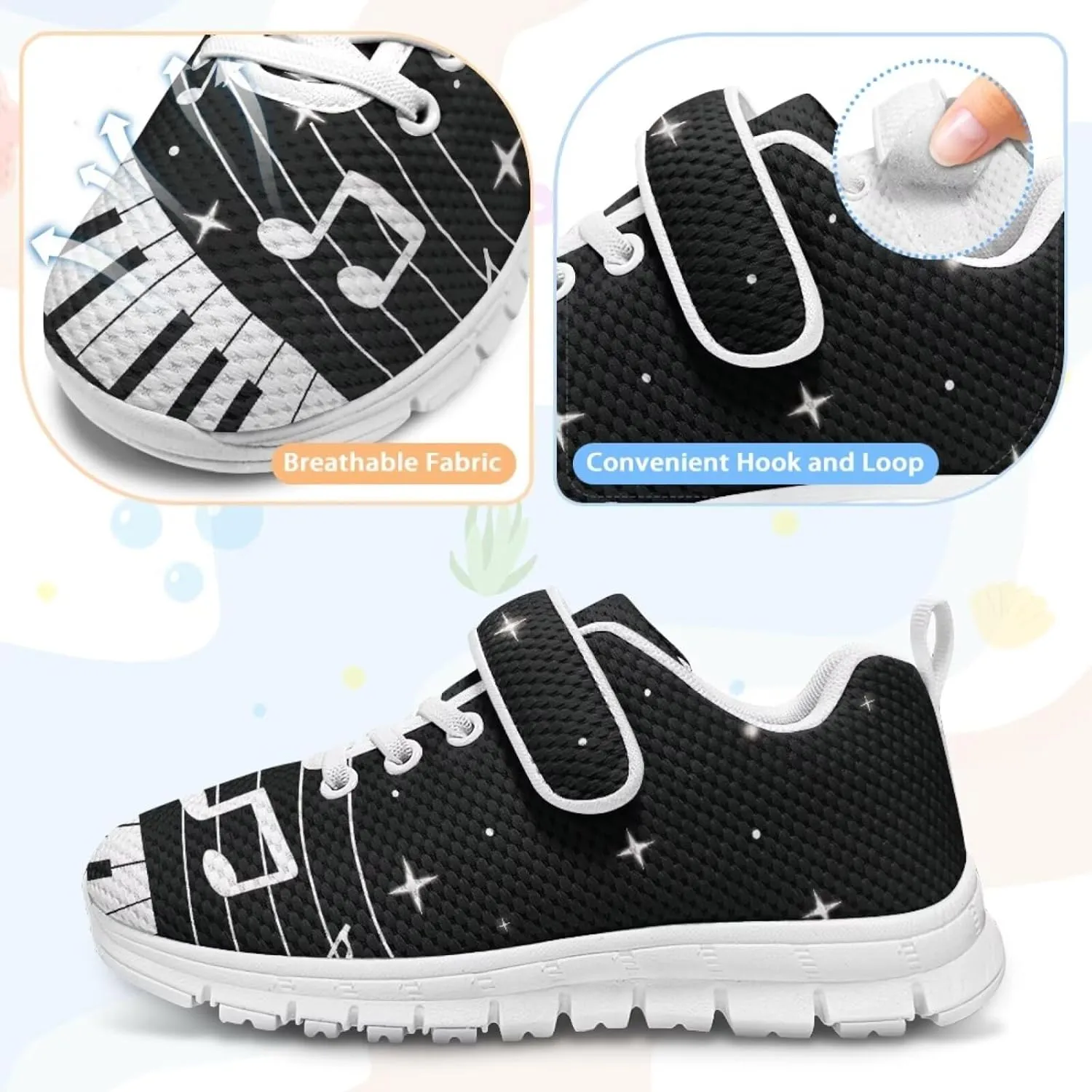 Athletic Sneaker for Boys Girls Casual Hiking Shoes Non Slip Tennis Fitness Walking Strap Sneakers