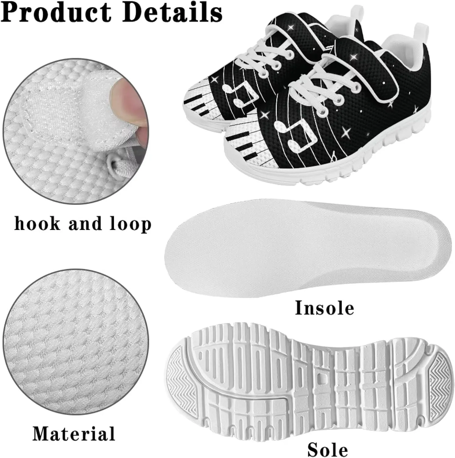 Athletic Sneaker for Boys Girls Casual Hiking Shoes Non Slip Tennis Fitness Walking Strap Sneakers