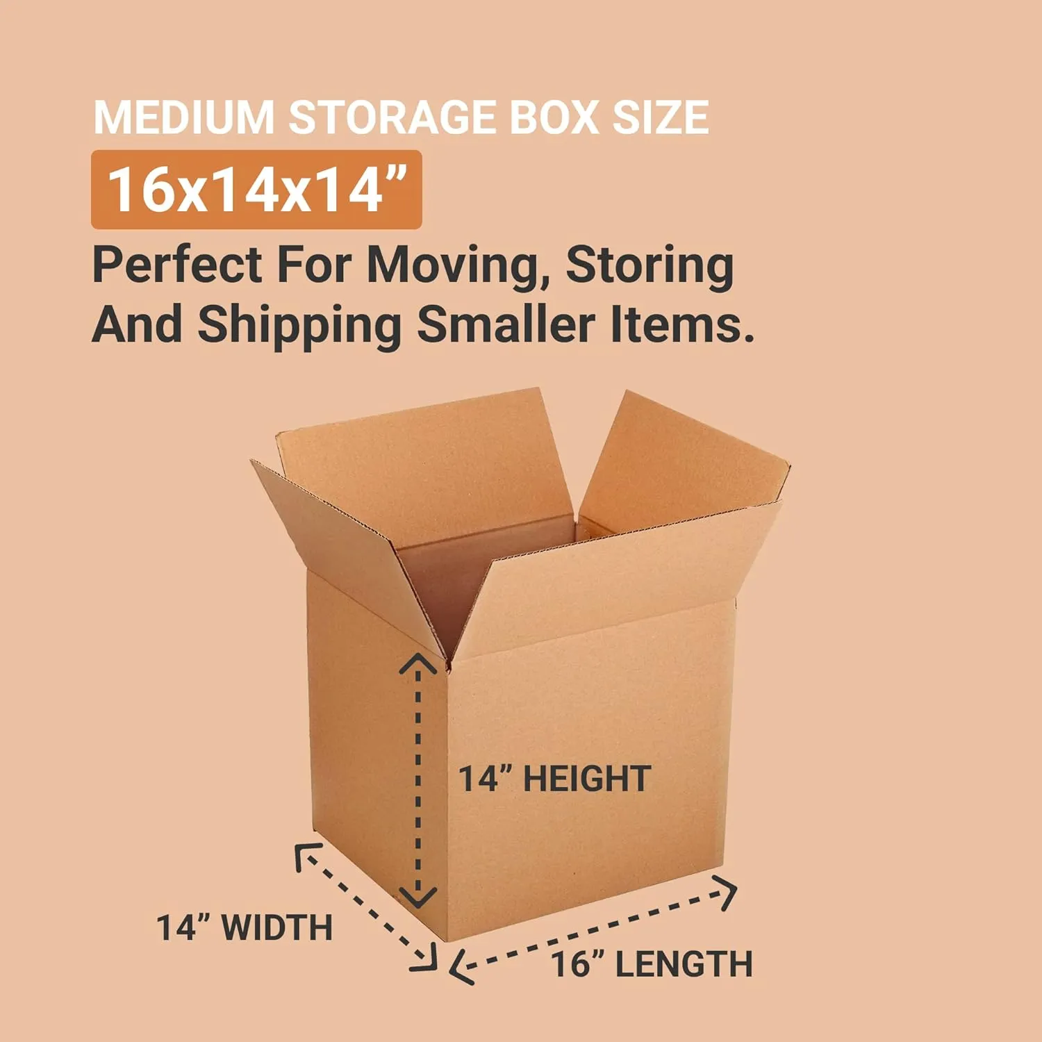 AVIDITI 16 x 14 x 14 Corrugated Cardboard Boxes, Medium 16"L x 14"W x 14"H, Pack of 25 | Shipping, Packaging, Moving, Storage Box for Home or Business, Strong Wholesale Bulk Boxes