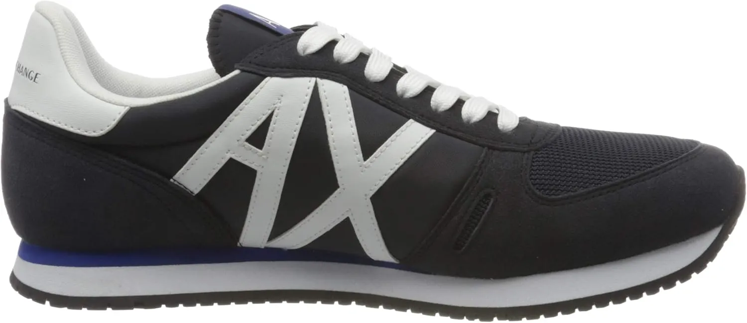 A|X ARMANI EXCHANGE Men's Leather Logo Low Top Sneaker