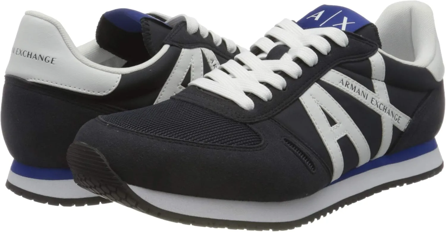 A|X ARMANI EXCHANGE Men's Leather Logo Low Top Sneaker