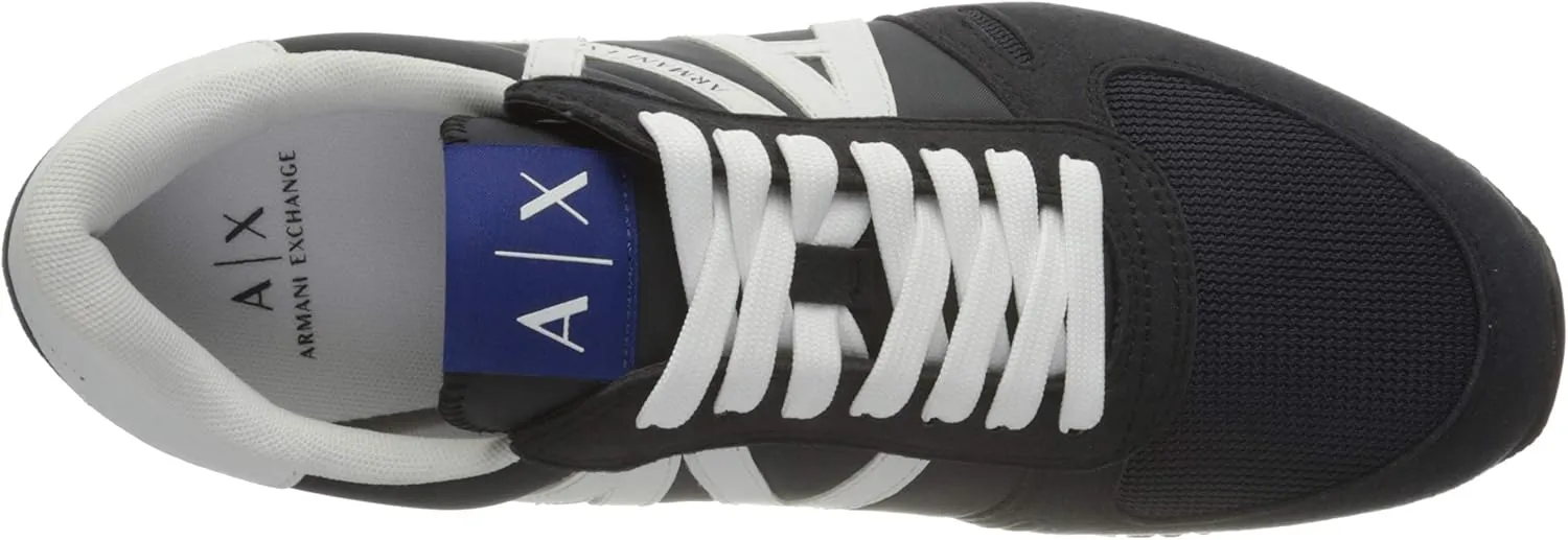 A|X ARMANI EXCHANGE Men's Leather Logo Low Top Sneaker
