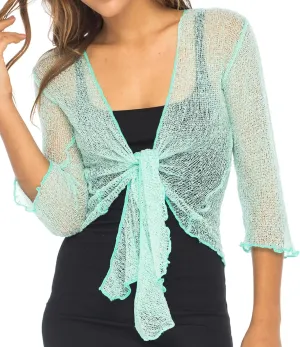 Back From Bali Womens Sheer Shrug Cardigan Lightweight Knit