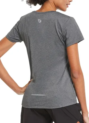 baleaf Women's Short Sleeve Running Workout Shirts Athletic Tops Lightweight Quick Dry Training Yoga Crewneck