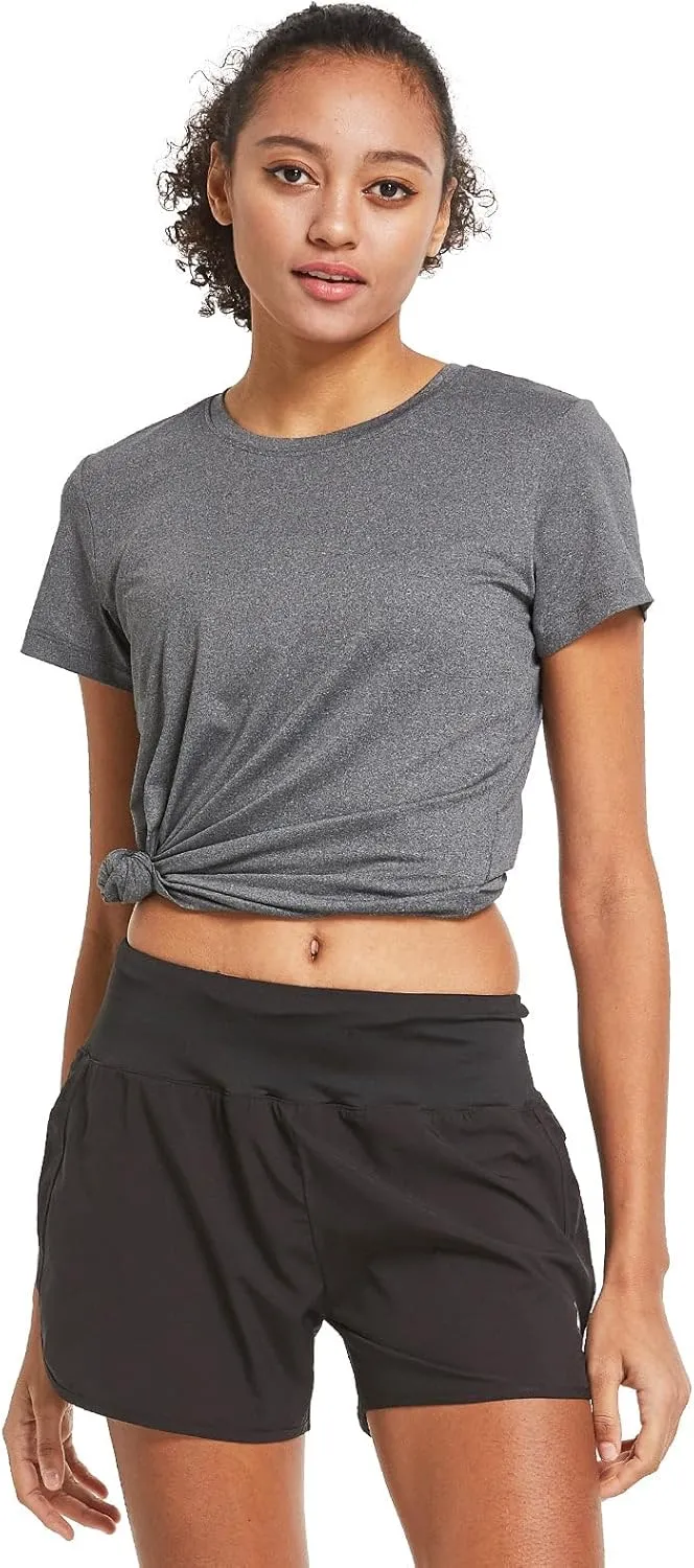 baleaf Women's Short Sleeve Running Workout Shirts Athletic Tops Lightweight Quick Dry Training Yoga Crewneck