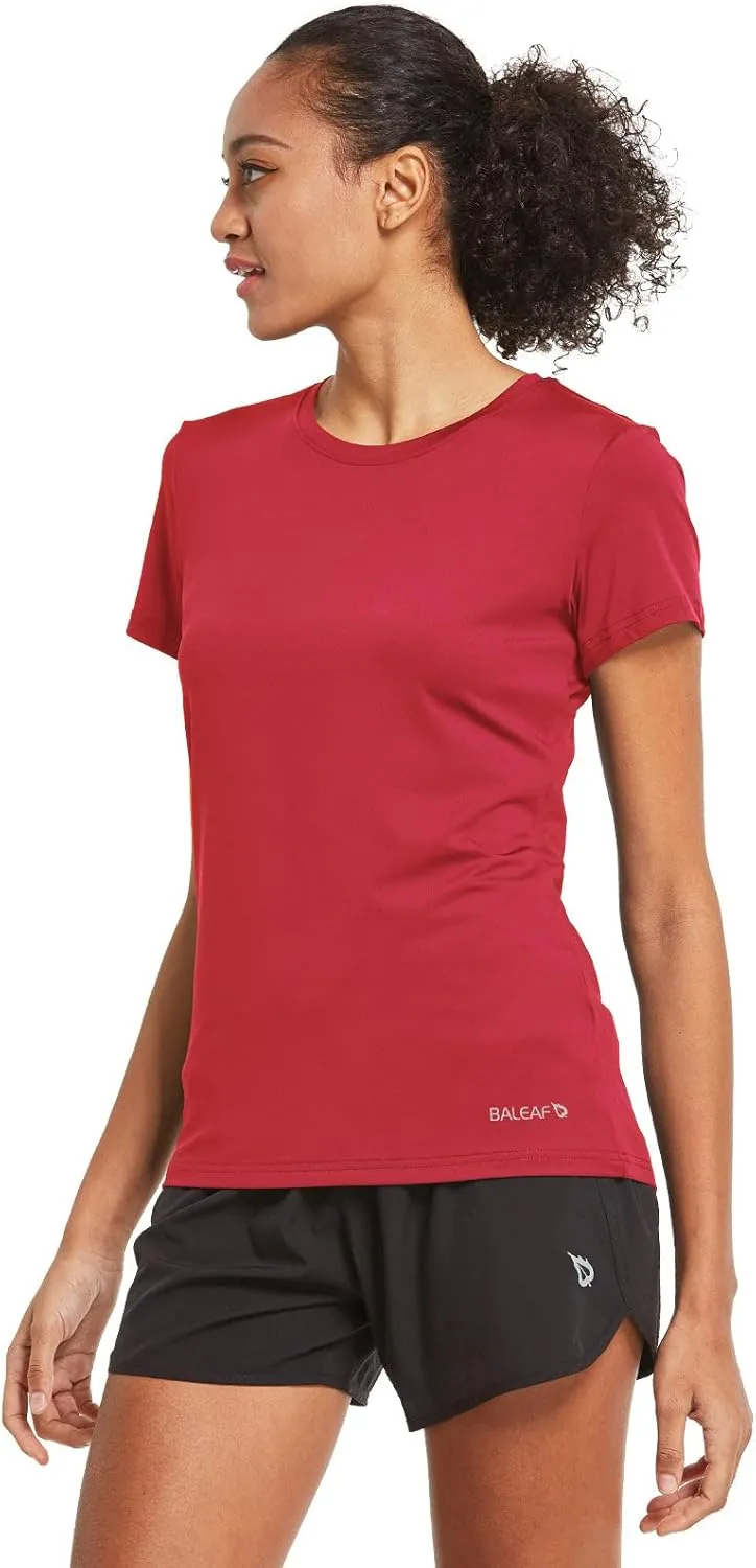 baleaf Women's Short Sleeve Running Workout Shirts Athletic Tops Lightweight Quick Dry Training Yoga Crewneck