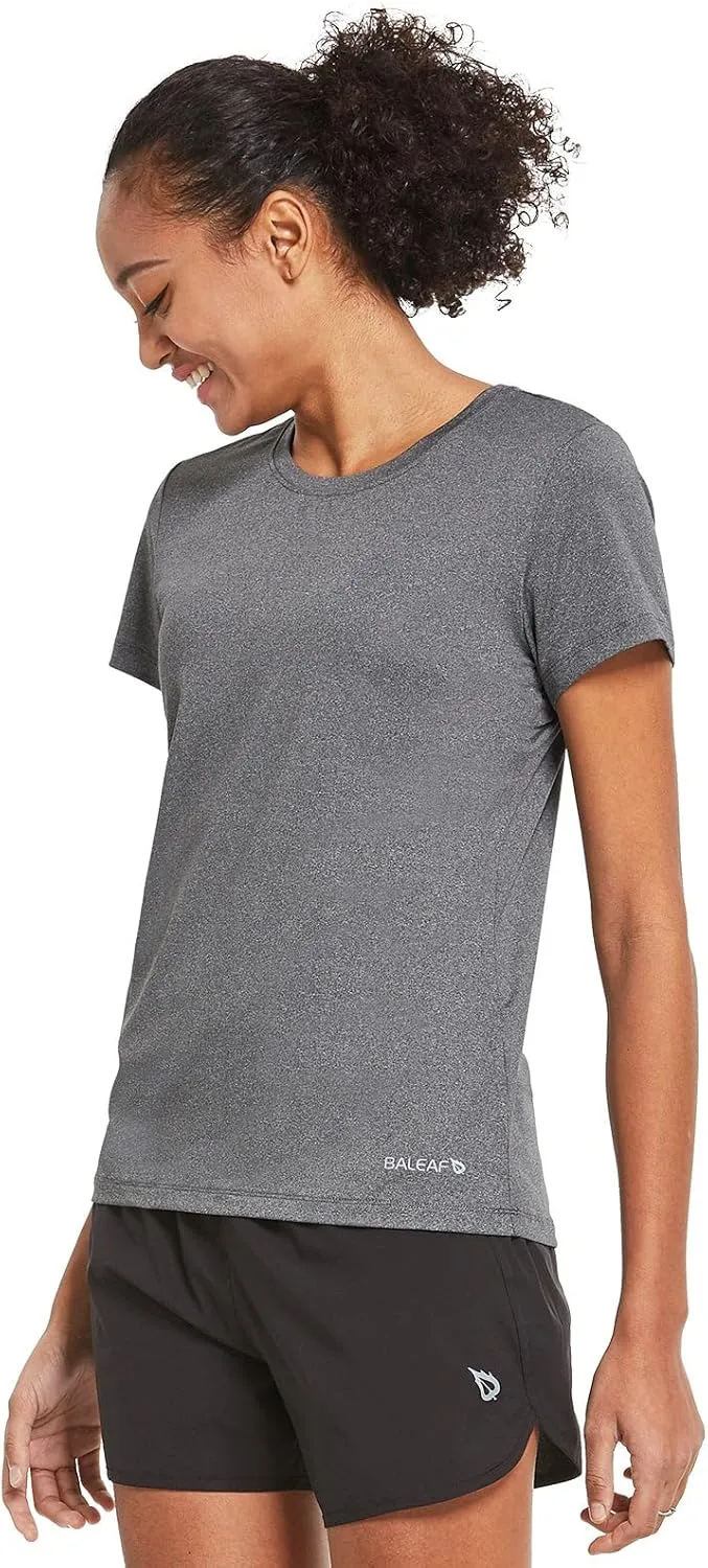 baleaf Women's Short Sleeve Running Workout Shirts Athletic Tops Lightweight Quick Dry Training Yoga Crewneck