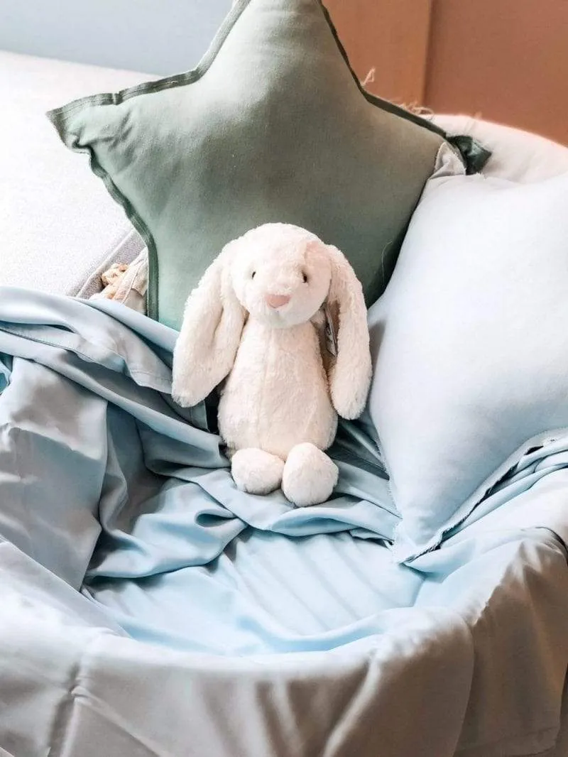 BambooSilk Flat Cot Sheet (Elsa Blue)