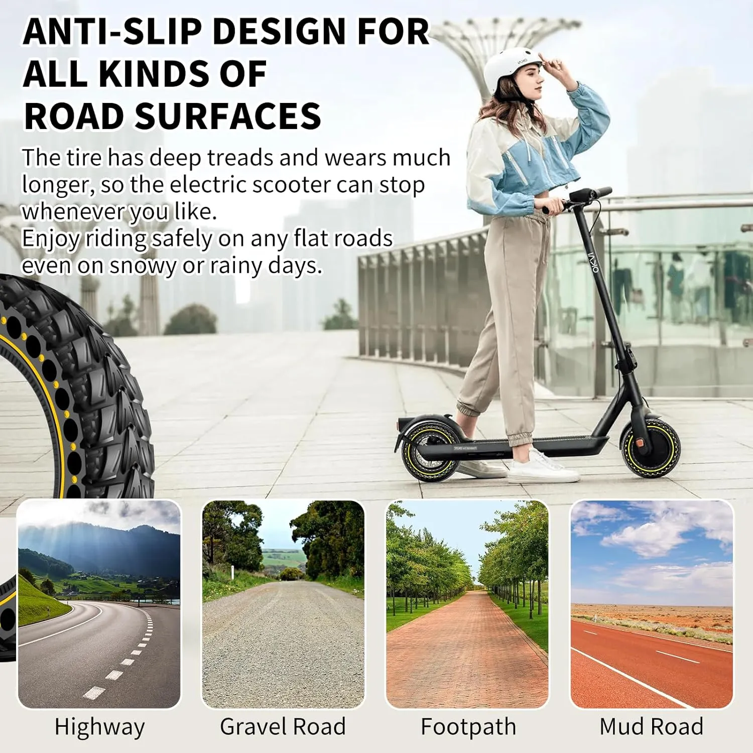 BANGTING 1PCS 60/70-6.5 Scooter Tire, 10x2.5 inch Tire Solid for Segway Ninebot Max G2 / G30 / G30D / G30E / G30E / G30LP / G30D II / G30 Max, 10x2.5-6.5 Tires Replacement for Electric Scooter (Yellow