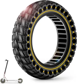 BANGTING 1PCS 60/70-6.5 Scooter Tire, 10x2.5 inch Tire Solid for Segway Ninebot Max G2 / G30 / G30D / G30E / G30E / G30LP / G30D II / G30 Max, 10x2.5-6.5 Tires Replacement for Electric Scooter (Yellow