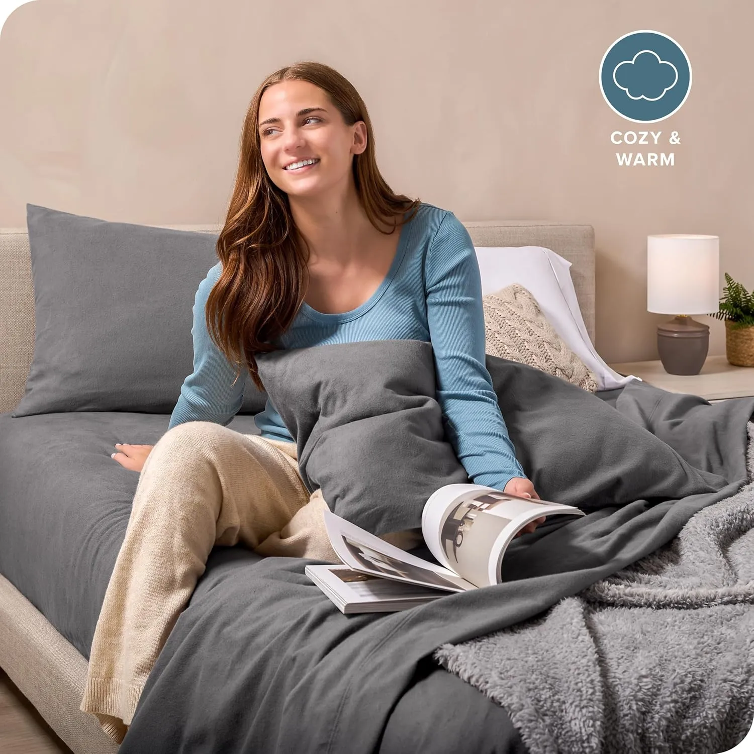 Bare Home Super Soft Fleece Sheet Set - King Size - Extra Plush Polar Fleece, Pill-Resistant Bed Sheets - All Season Cozy Warmth, Breathable & Hypoallergenic (King, Grey)