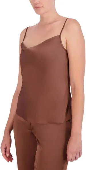 BCBGMAXAZRIA Women's Cowl Neck Sleeveless Pullover Satin Cami Top