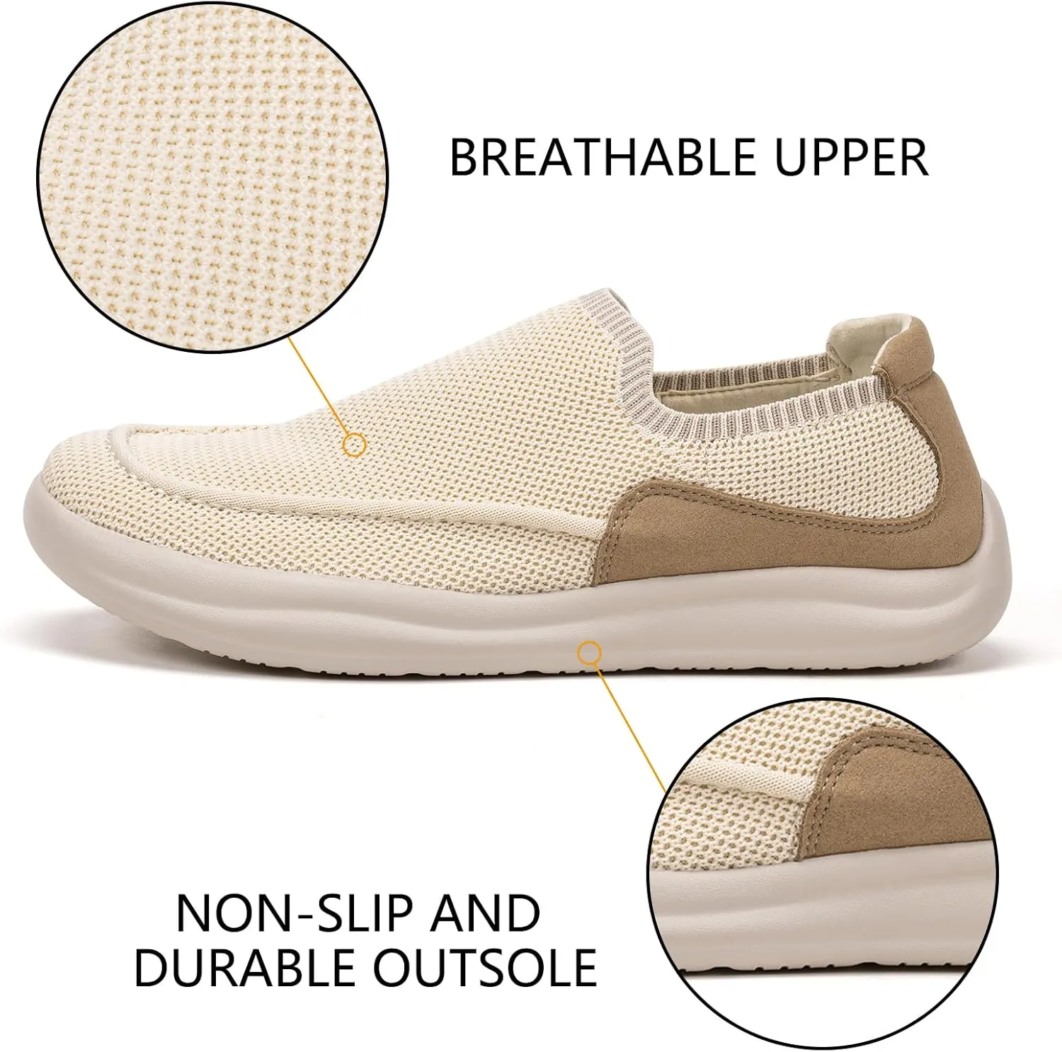 BEJINASH Men’s Slip-on Walking Shoes, Lightweight Breathable Go Walk Shoes with Arch Support,Comfortable Casual Loafers Shoes