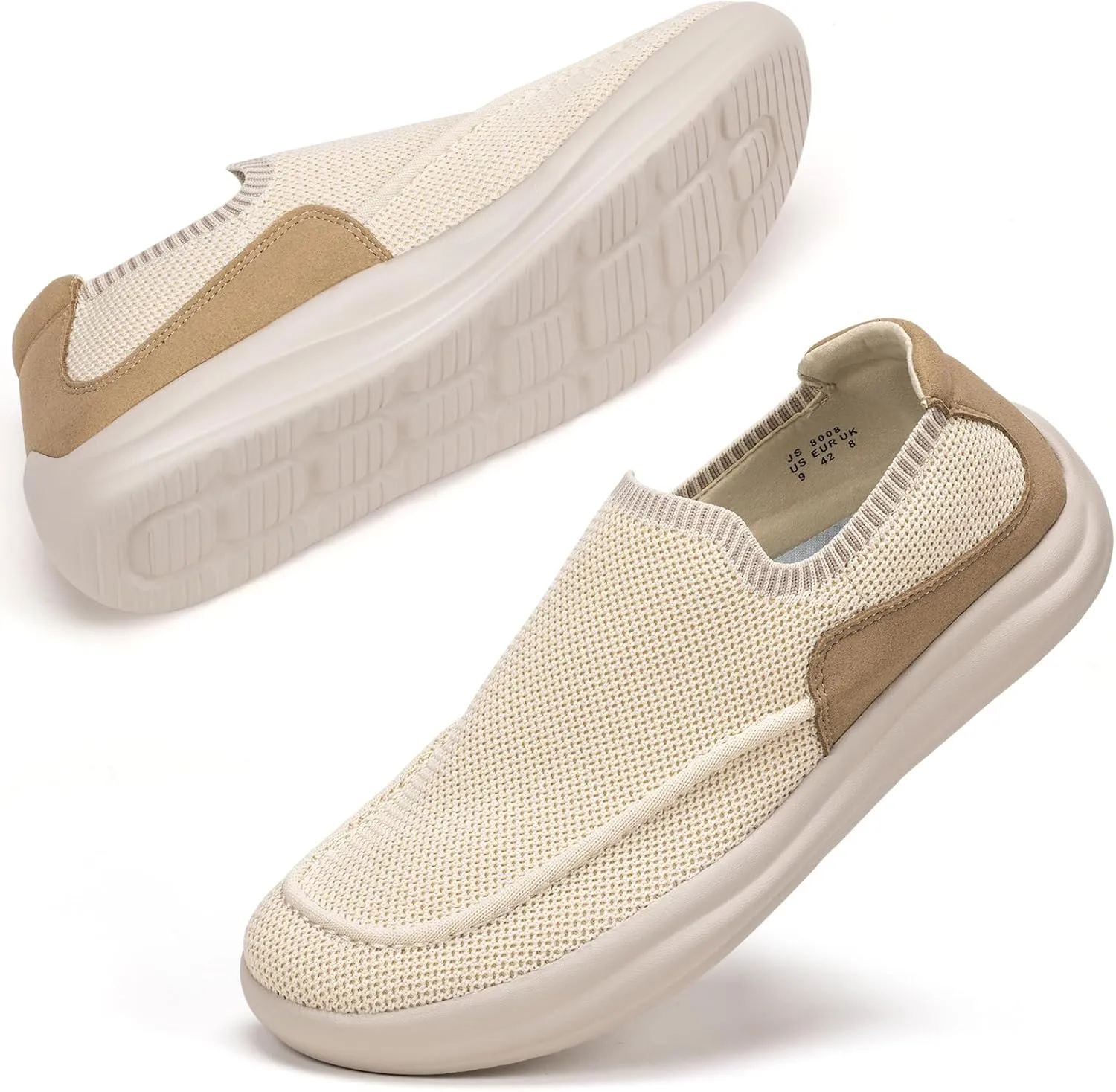 BEJINASH Men’s Slip-on Walking Shoes, Lightweight Breathable Go Walk Shoes with Arch Support,Comfortable Casual Loafers Shoes