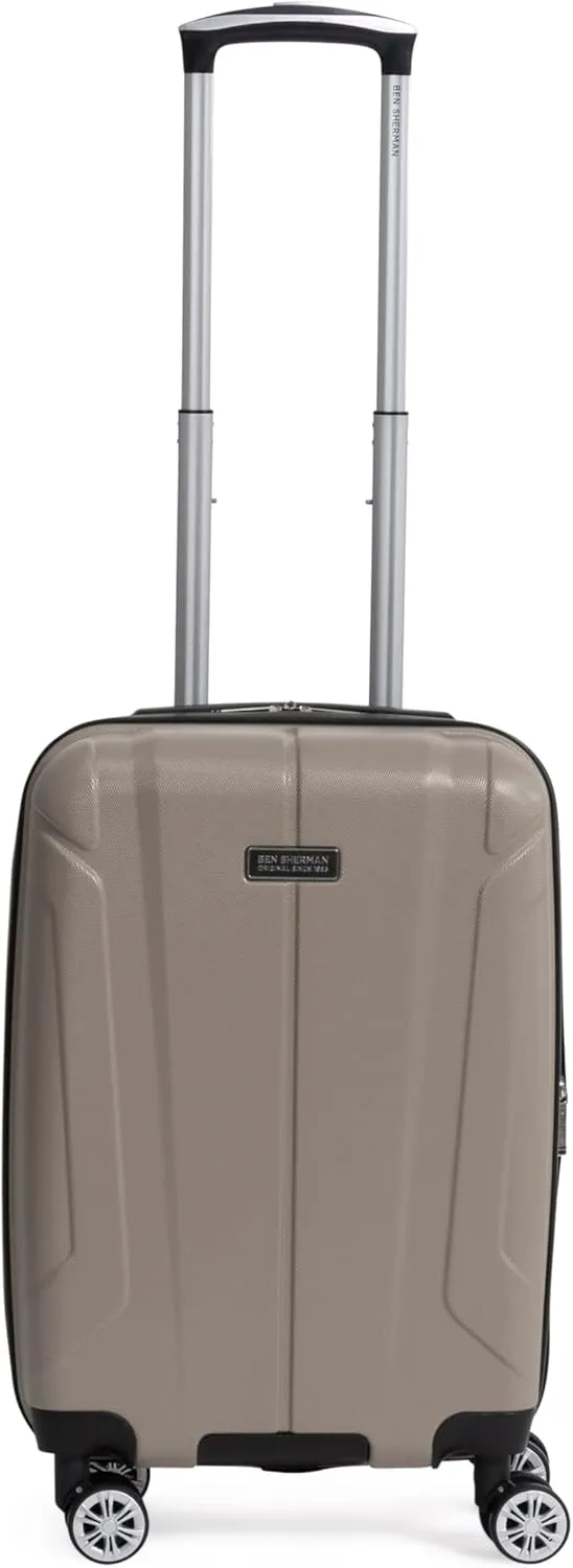 Ben Sherman Derby Spinner Travel Upright Luggage, Champagne, 20-Inch Carry On