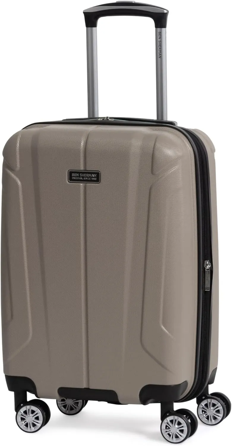 Ben Sherman Derby Spinner Travel Upright Luggage, Champagne, 20-Inch Carry On