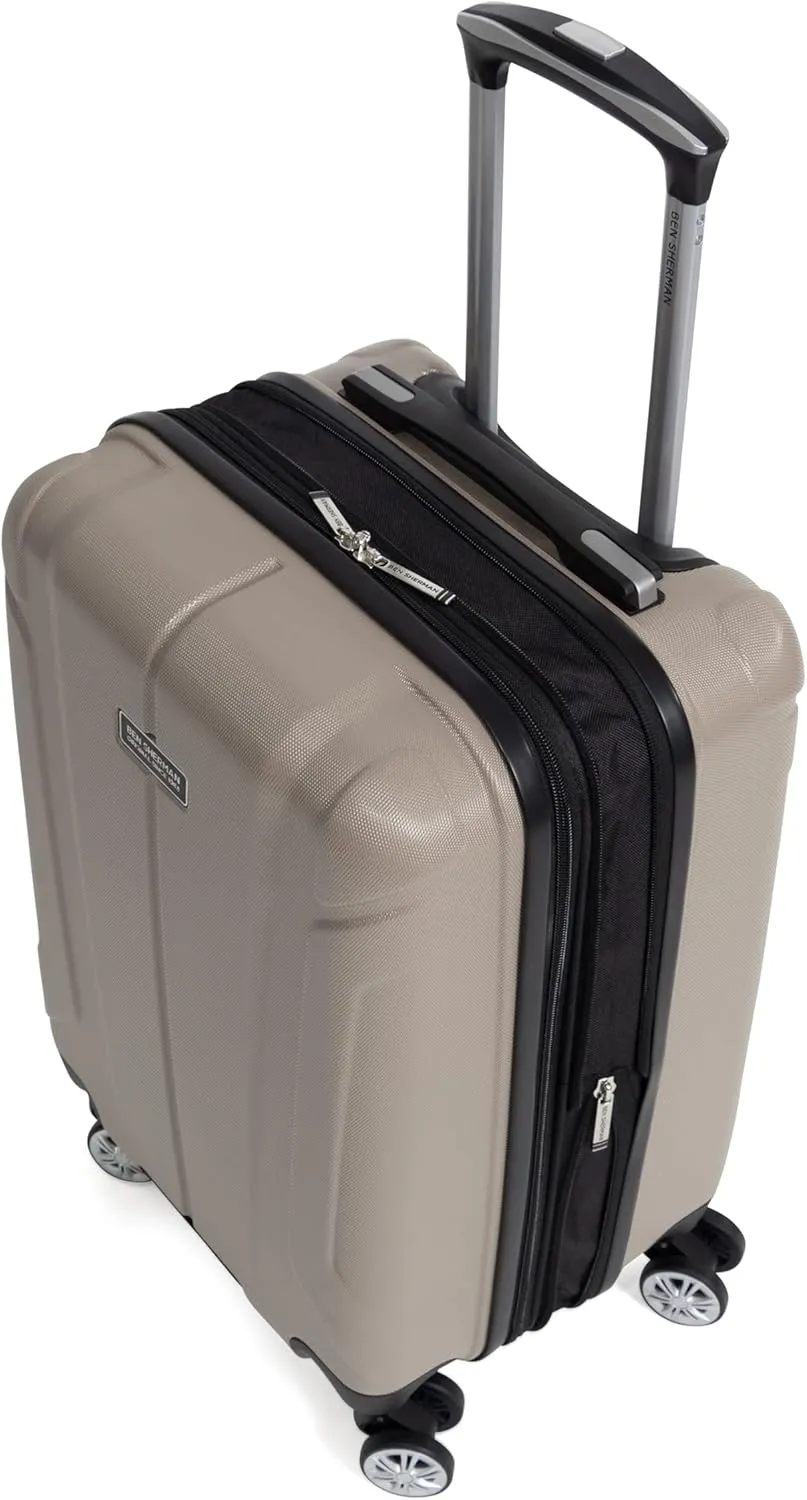 Ben Sherman Derby Spinner Travel Upright Luggage, Champagne, 20-Inch Carry On