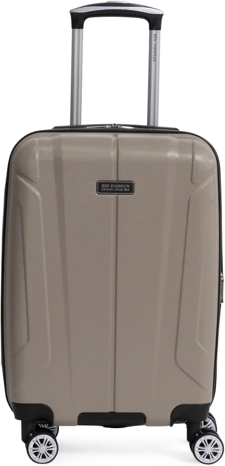 Ben Sherman Derby Spinner Travel Upright Luggage, Champagne, 20-Inch Carry On