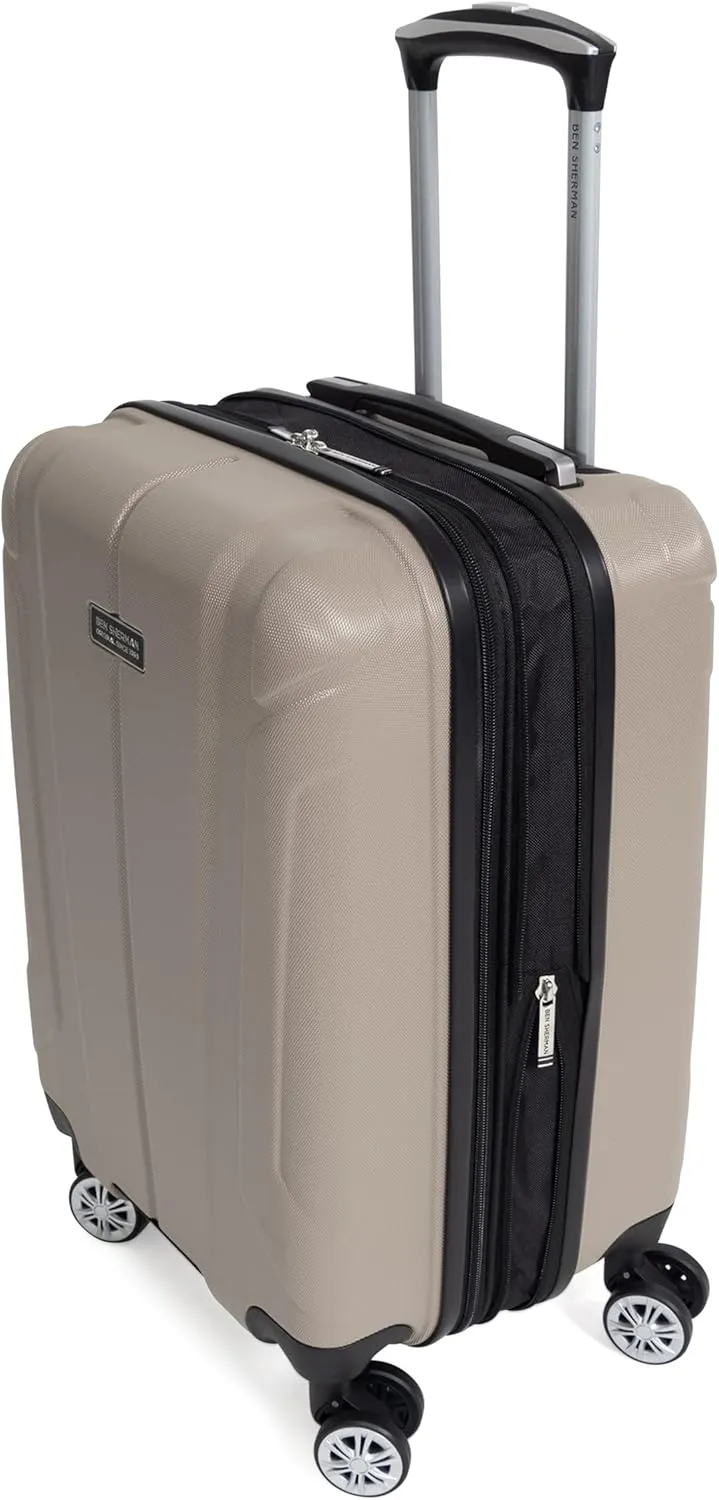 Ben Sherman Derby Spinner Travel Upright Luggage, Champagne, 20-Inch Carry On