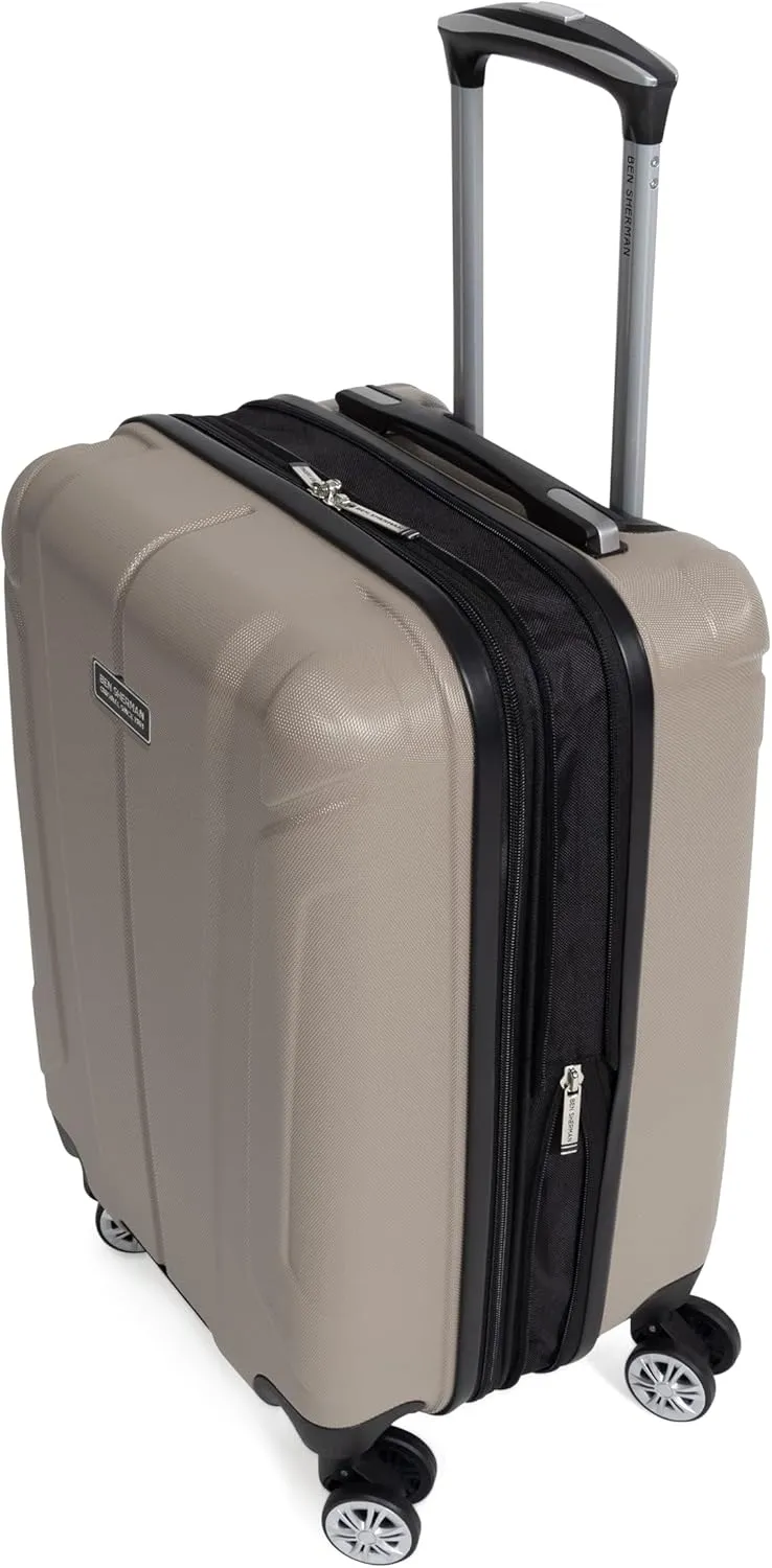 Ben Sherman Derby Spinner Travel Upright Luggage, Champagne, 20-Inch Carry On