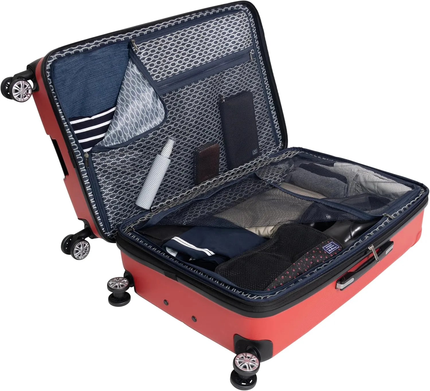 Ben Sherman Derby Spinner Travel Upright Luggage, Lipstick Red, 3-Piece Set (20"/24"/28")